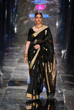 Black Colored Silk Fabric Designer Wear Beautiful Saree With Designer Blouse