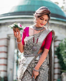 Surpassing Gray Color Soft Silk Saree Collection