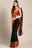 Black  Banarasi Silk Saree With Banglori Silk Blouse