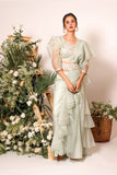 Latest Designer Sea green Colored Party Wear Saree Online Collection