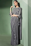 Banarasi Silk Saree Grey Color With Weaving Work