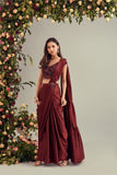 Modern Maroon  Color Soft Silk Saree For Wedding Function