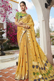 Adorable Yellow Colored Soft Silk Party Wear Saree With Designer Blouse