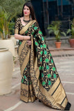 GlitzyGreen  Color Designer Silk Saree Design