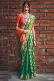 Glorious Green Color Designer Silk Traditional saree