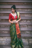 Green Banarasi Silk Indian Wear Saree Design