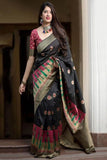 Arresting Black Color Soft Silk Designer Saree pattu sarees