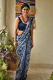 Exclusive Blue  Color Designer Silk Saree With cotton saree blouse designs