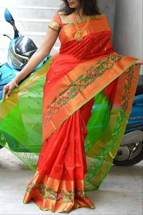 Green Pallu Pattern Phool-Patti Kota Cotton Saree – Gunjha.com