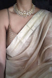 Incomparable Off White Color Designer Silk Saree