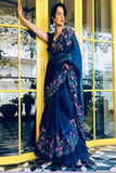 Blue  Color party wear saree Online Collection