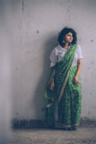 Emerald Green Art Silk Saree With Zari Lace