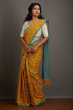 Latest Designer Silk Indian Saree In Lime Yellow Color