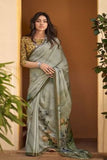 Alluring Light Green  Color Soft Silk Saree Blouse Designs