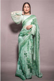 Dynamic Green And White Color Soft Silk  banarasi saree