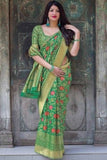 Digital Printed Wedding Wear Saree in Pastel Green