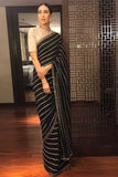 Latest Designs  Exclusive Fancy Knit Festival Saree In Black Color