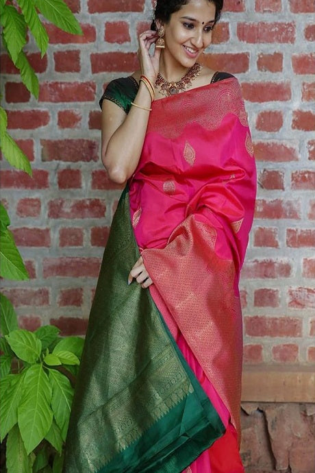 Baby Pink Crepe Silk Saree