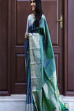 Fragrant Green Thread Weaving Design Banarasi Satin Silk Saree