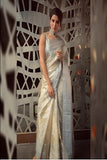 Flattering Cream Colored  Soft Banarasi Silk Saree