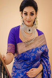 Designer Purple  Soft Banarasi Silk Saree With Impressive Blouse