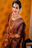 Engaging Brown  Soft Pure Fancy Silk Saree Photo