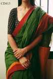 Fascinating Green And Black Color Soft Silk Saree paithani saree