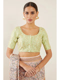 Pista Prince Cut Embroidered U-neck Half Sleeve Blouse