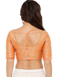 Orange Embroidered Blouse For Women