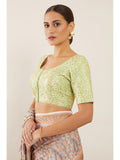 Pista Prince Cut Embroidered U-neck Half Sleeve Blouse