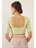 Pista Prince Cut Embroidered U-neck Half Sleeve Blouse