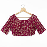 Pink Velvet Embroidered Blouse