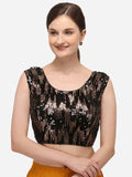 Designer Black Sleeveless Blouse