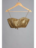 Gold Art Silk Readymade Saree Blouse