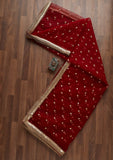 Red Colored Net Doted Dupatta