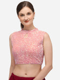 Womens Sequence Work Pink Blouse