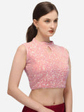 Womens Sequence Work Pink Blouse