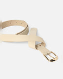 Cream Adjustable Leathers Belt