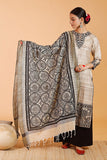 Handpainted Pure Handwoven Tussar Silk Dupatta