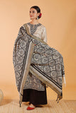 Handpainted Pure Handwoven Tussar Silk Dupatta