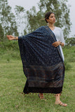 Ajrakh Handblock Printed  Blue Dupatta