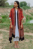 Handblock Printed Geometric Pattern Maroon Modal Dupatta