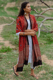 Handblock Printed Geometric Pattern Maroon Modal Dupatta