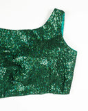 Green Sequins Georgette Blouse