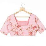 Floral Printed Cotton Blouse In Pink