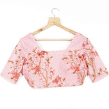 Floral Printed Cotton Blouse In Pink