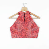 Printed Organic Cotton Spaghetti Tie Up Blouse