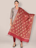 Red Banarasi Silk Dupatta