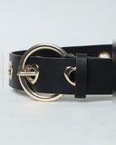 Black Heart Leather Belt