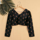 Black Cotton Printed Blouse